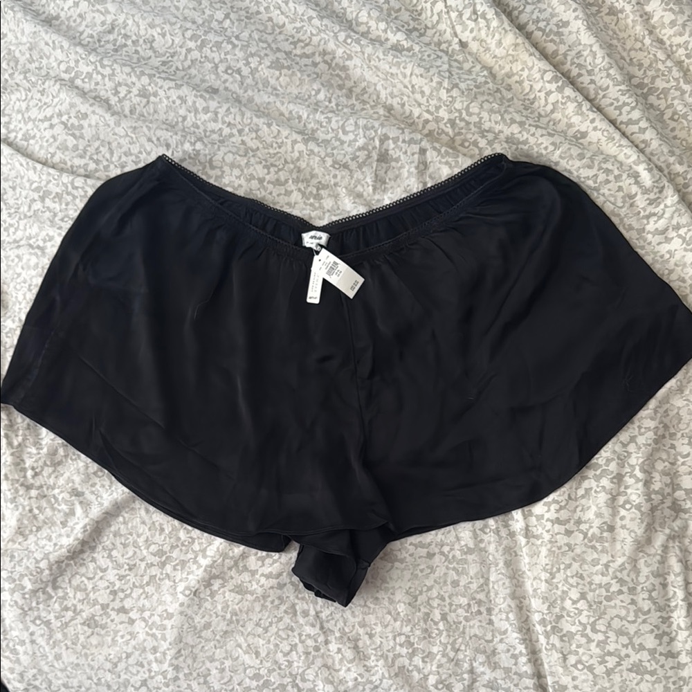 Black Satin Shorts